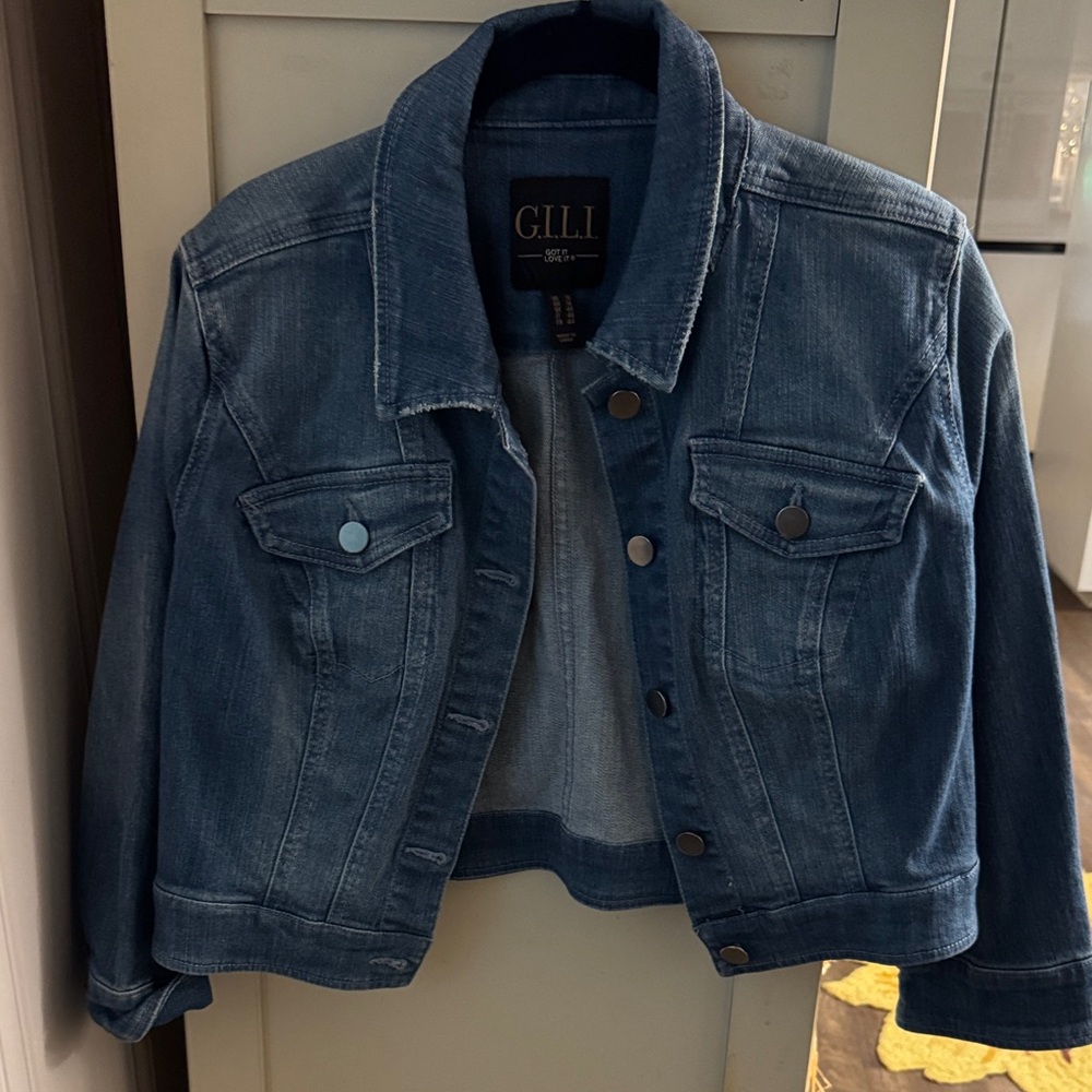 Gilli Dark Blue Denim Jacket with Button Front